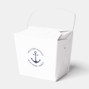Custom Boat name Welcome Aboard nautical anchor Favor Box