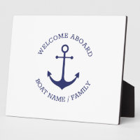 Custom Boat name Welcome Aboard nautical anchor
