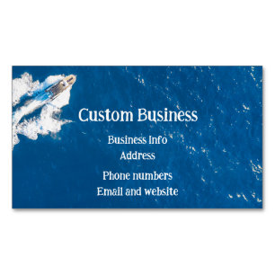 Custom Boat Ocean Sea Lake Water Magnetic Business Card