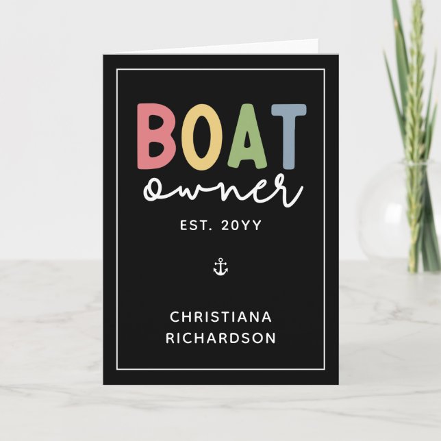 Custom Boat Owner established New Boat Owner Card (Front)