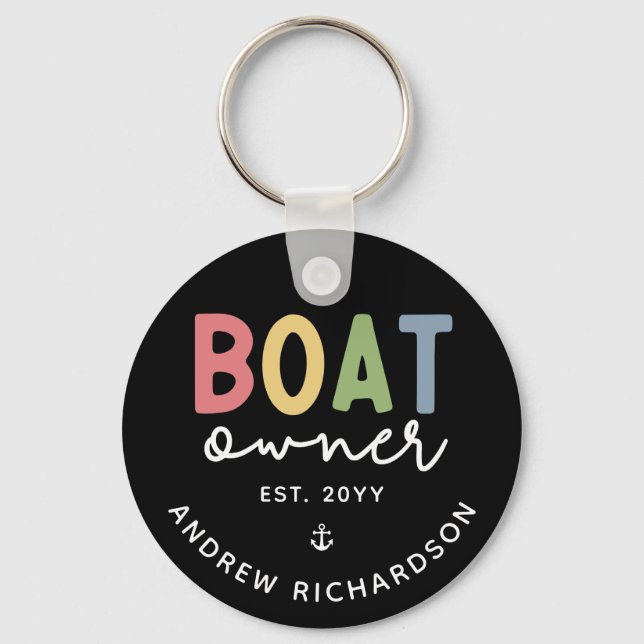 Custom Boat Owner established New Boat Owner Gift Keychain (Front)