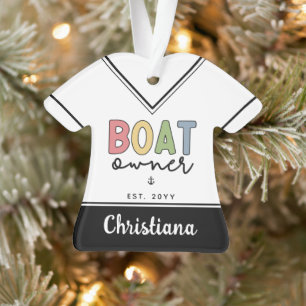 Custom Boat Owner established New Boat Owner Gifts Ornament