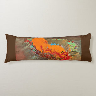 Custom Body Pillow "Orange Burst Brown Back"