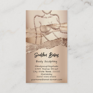Custom Body Sculpting Cosmetics Logo QR Code Rose  Business Card
