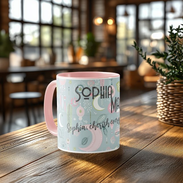Custom Boho Chic Mug with Dreamy Celestial Designs (Creator Uploaded)