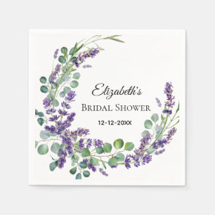 Custom Boho Lavender Eucalyptus Bridal Shower  Napkin