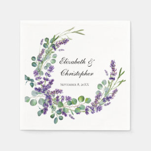 Custom Boho Lavender Eucalyptus Wedding Napkin