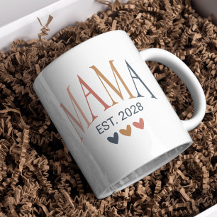 Custom Boho Mama Est. 2028 Mug, New Mom Gift Coffee Mug