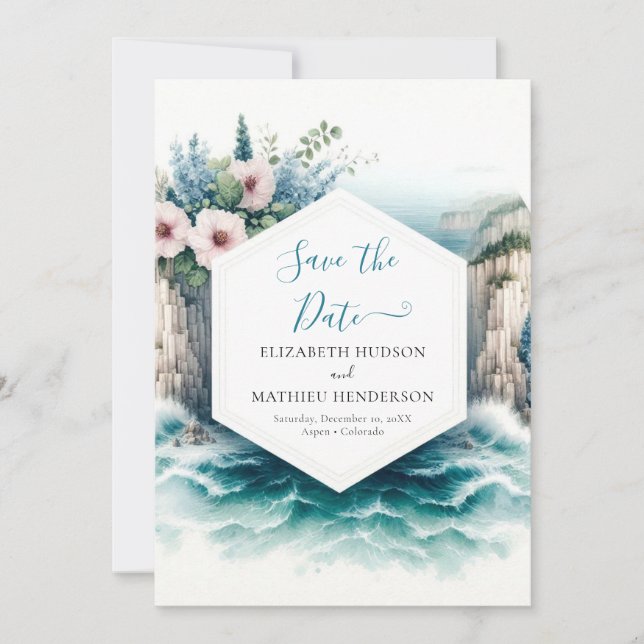 Custom Boho Nautical Wedding Save The Date (Front)
