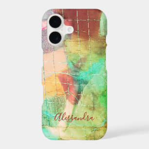 Custom Boho Patchwork Look Retro Green Brown Artsy