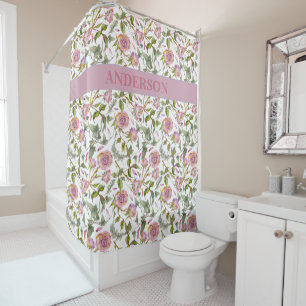 Custom Boho Pink Roses Flowers Print