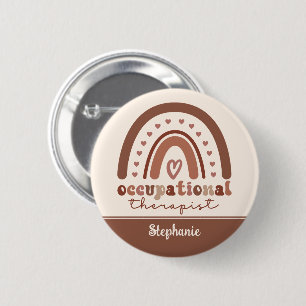 Custom Boho Rainbow OT Occupational Therapist 2 Inch Round Button