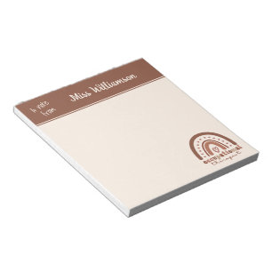 Custom Boho Rainbow OT Occupational Therapist Notepad
