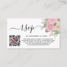 Custom Boho Wedding QR Code RSVP 