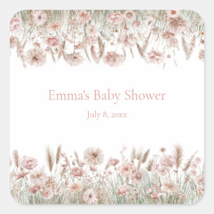 Custom Boho Wildflower Event Stickers