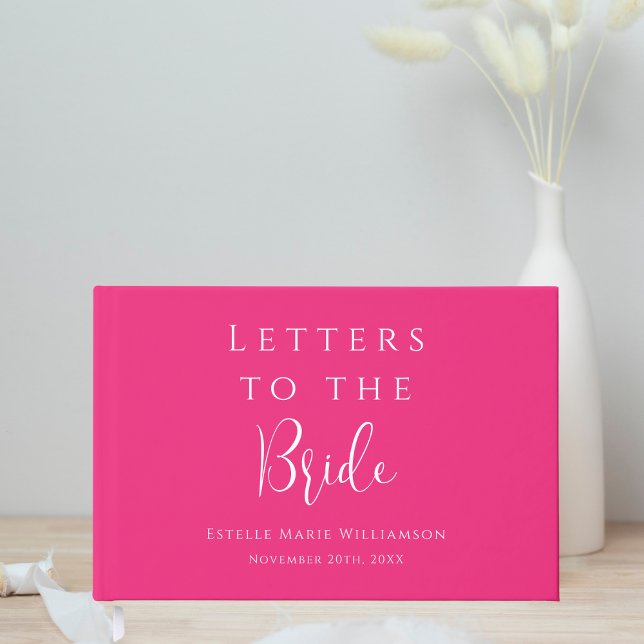 Custom Bold Bright Hot Pink Letters to the Bride Guest Book (Creator Uploaded)