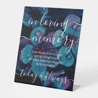 Custom Bold Colourful Flowers Calligraphy Memorial Pedestal Sign