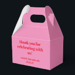 Custom Bold Pink Red Modern Bat Mitzvah Thank You Favor Box<br><div class="desc">Custom Bold Typography Bright Pink and Red Modern Bat Mitzvah Thank You Favour Box</div>