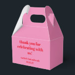 Custom Bold Pink Red Modern Bat Mitzvah Thank You Favor Box<br><div class="desc">Custom Bold Typography Bright Pink and Red Modern Bat Mitzvah Thank You Favour Box</div>