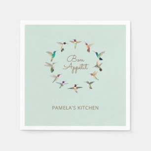 Custom Bon Appétit California Hummingbirds Napkin