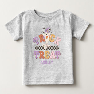 Custom Boo Ghost Cute Trick or Treat Halloween Baby T-Shirt
