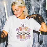 Custom Boo Ghost Cute Trick or Treat Halloween T-Shirt<br><div class="desc">Get into the Halloween spirit with our Custom Halloween Boo Ghost Trick or Treat Shirt! This spooky t-shirt features an adorable ghost design and can be personalized with your name. Perfect for kids and adults, it's a fun and festive way to celebrate the season. Soft, comfortable, and unique, this shirt...</div>