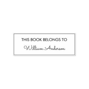 Custom Book Belongs To Modern Name Bookplate Self-inking Stamp
