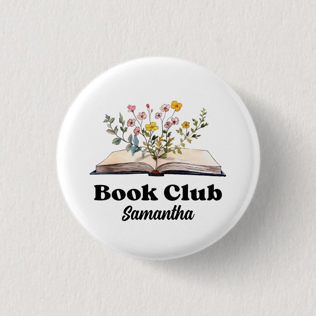 Custom Book Club 1 Inch Round Button (Front)