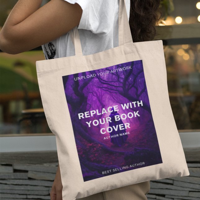 Custom Book Cover l Modern Promotional Author  Tote Bag (Creator Uploaded)