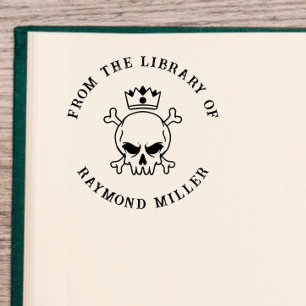 Custom Book   Gothic Skull wit a Crown  Rubber Stamp