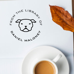 Custom Book   Pitbull Rubber Stamp