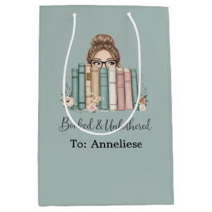 Custom “Booked & Unbothered” Avid Reader Medium Gift Bag