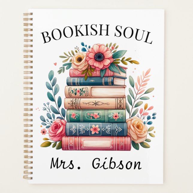 Custom Bookish Soul Book Lover Gift Bookworm  Planner (Front)