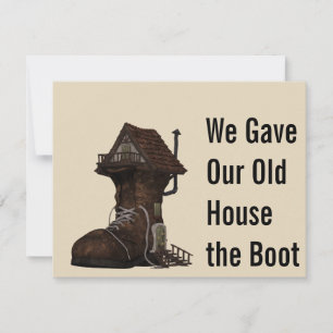 Custom Boot House Funny Moving Announcement