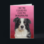 Custom Border Collie Birthday Card<br><div class="desc">Border Collie Birthday Card
Customization options: Change the occasion,  who the card is from (your dog's name),  who  the card is for (eg,  Mom,  Dad,  Nan,  Gran,  hooman brother or sister,  etc.). You can also change the font and colour or the background colour.</div>
