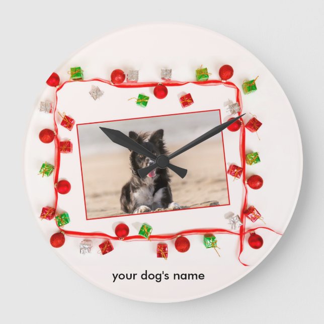 Custom Border Collie Christmas clock (Front)