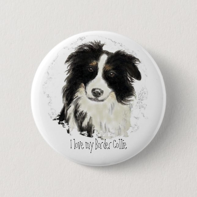 Custom Border Collie - Dog Collection 2 Inch Round Button (Front)