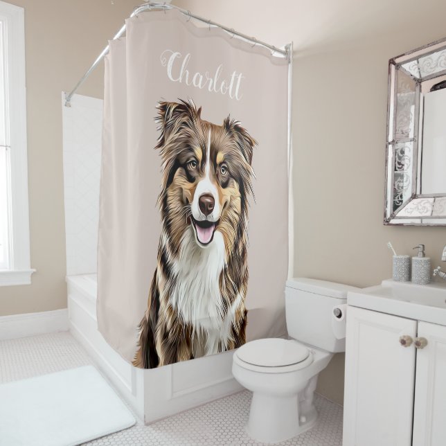 Custom Border Collie Dog Personalized Drawing (In Situ)
