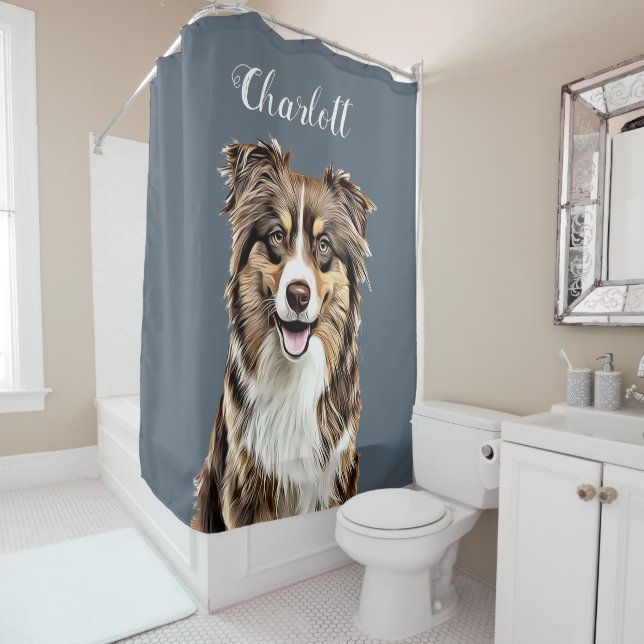 Custom Border Collie Dog Personalized Drawing (In Situ)