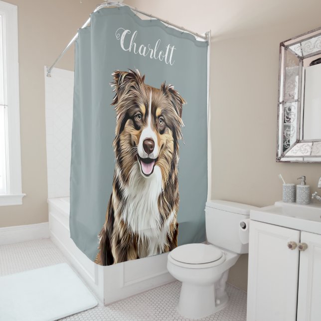 Custom Border Collie Dog Personalized Drawing (In Situ)