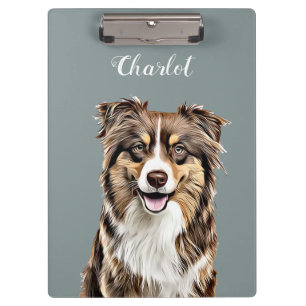 Custom Border Collie Dog Personalized Drawing Clipboard
