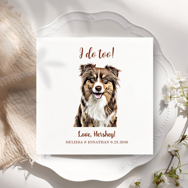 Custom Border Collie Dog Personalized I Do Too Napkin (Creator Uploaded)