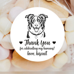 Custom Border Collie Dog Wedding Favour Stickers