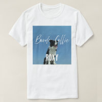 Custom Border Collie Photo Retro Blue Typography