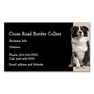 Custom Border Collies Dog Pet Animal Logo  Magnetic Business Card