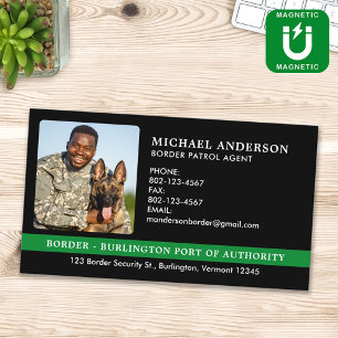 Custom Border Patrol Agent Photo Federal Military Magnetic Business Card