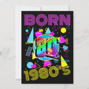 Custom Born 1980's Retro 80"s Class Reunion Party Invitation