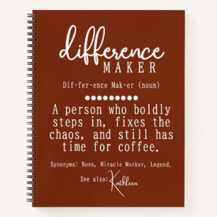 Custom boss appreciation journal, Coworker gift Notebook