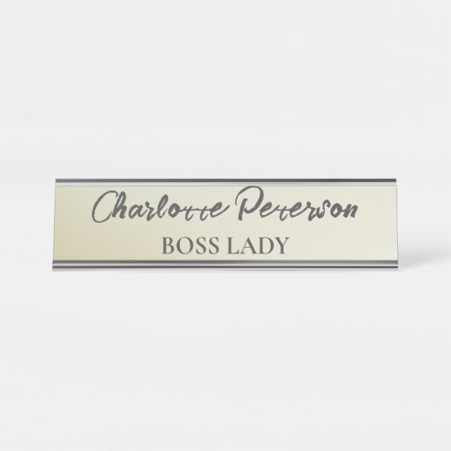 Custom Boss Lady Funny  Desk Name Plate (Front)