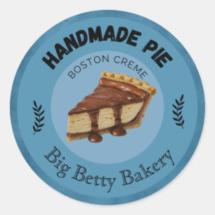Custom Boston Cream Pie Labels   Personalized Bake